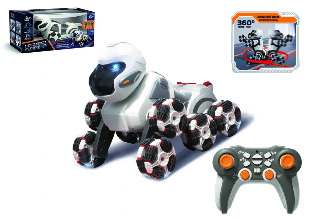 Gorila RC vypouštějící páru plast 24cm 2,4GHz na bat. + dobíjecí pack se světlem, zvukem v krabici