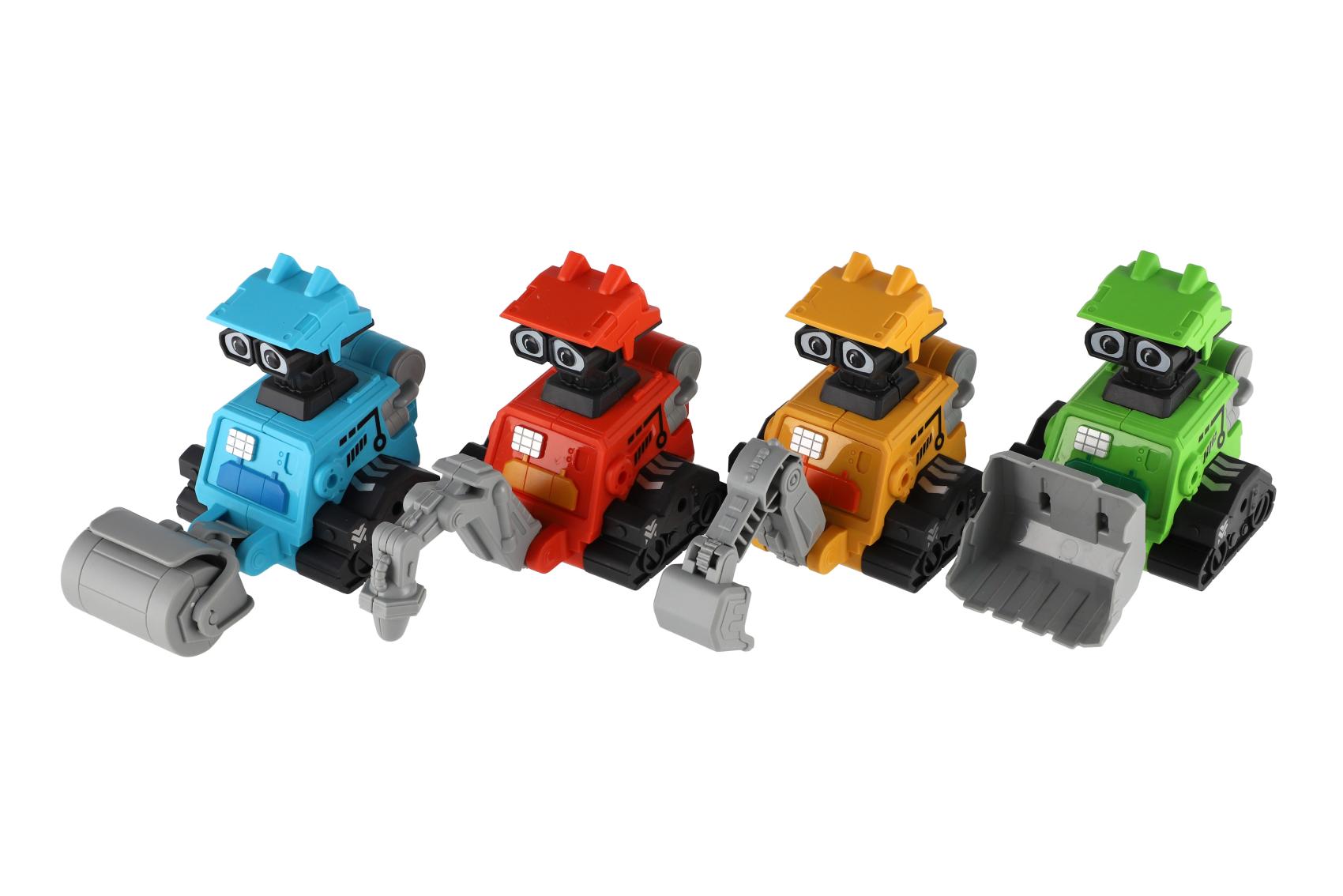 Robot vesmírný Zmáčkni a jeď plast 14cm na setrvačník 4 druhy