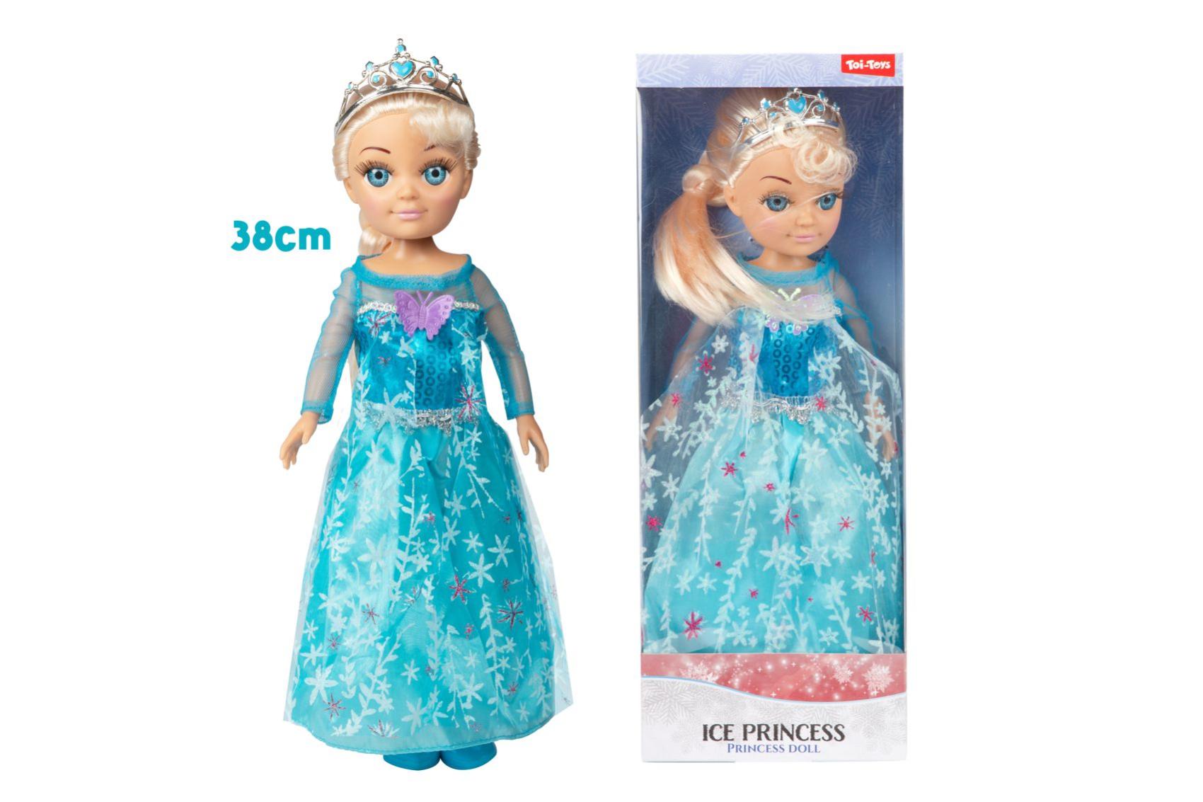 Panenka princezna ledová/zimní plast 38cm v krabici 15x40x8,5cm