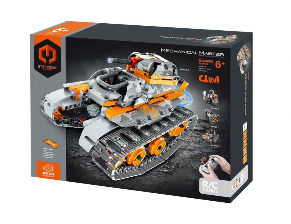 Stavebnice iM.MASTER 4v1 programovatelný tank RC plast 2,4GHz