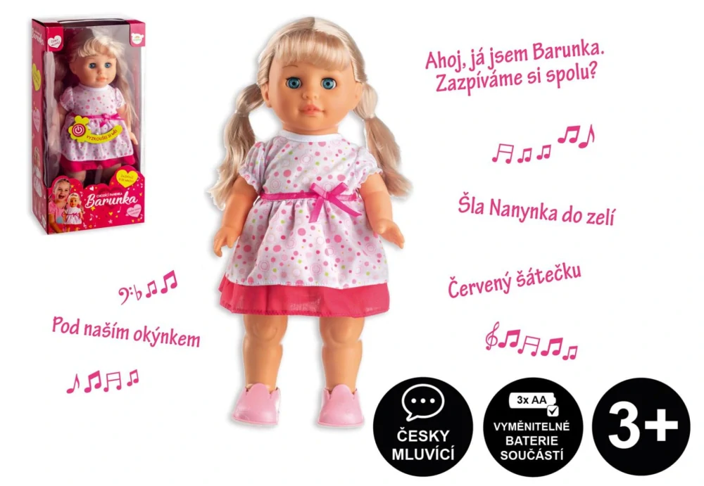 Panenka Barunka chodící a česky zpívající