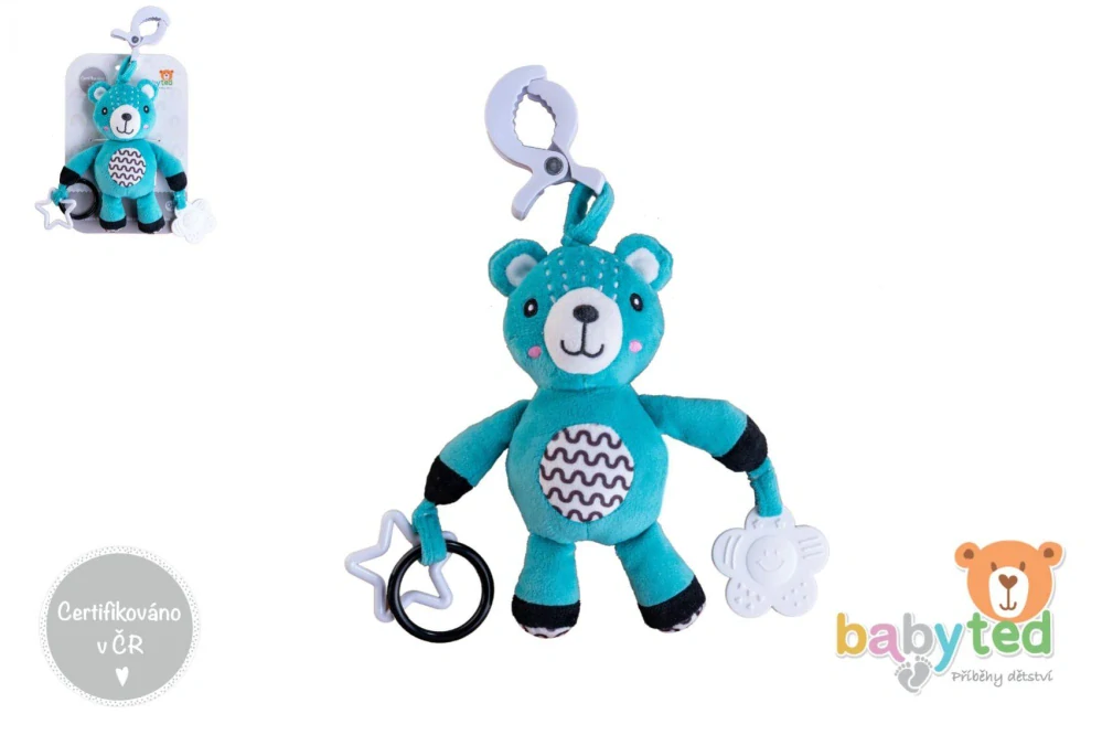 Medvídek babyted chrastítko plyš 30cm závěs na postýlku/kočárek na kartě v sáčku 0m+