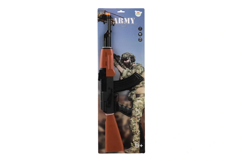 Samopal ARMY plast 62cm na baterie se zvukem se světlem na kartě