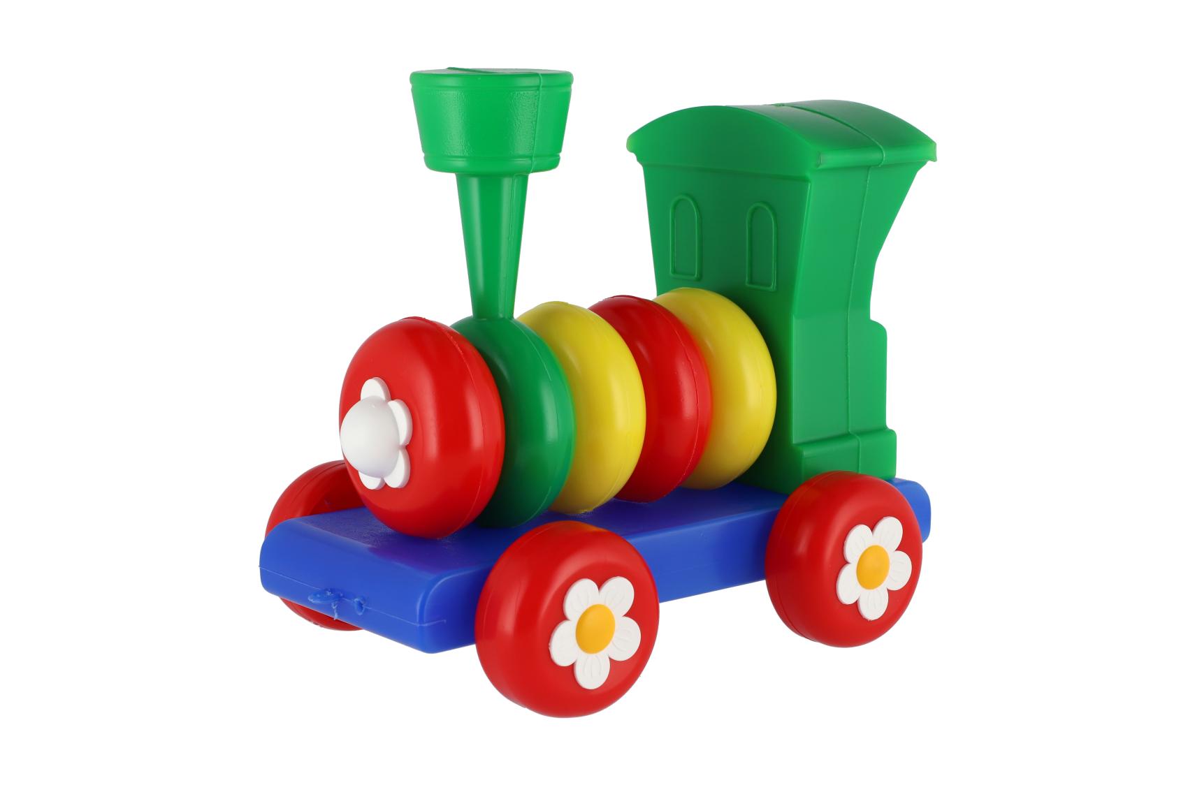 Lokomotiva/Vlak šroubovací skládací tahací plast 20cm 24m+