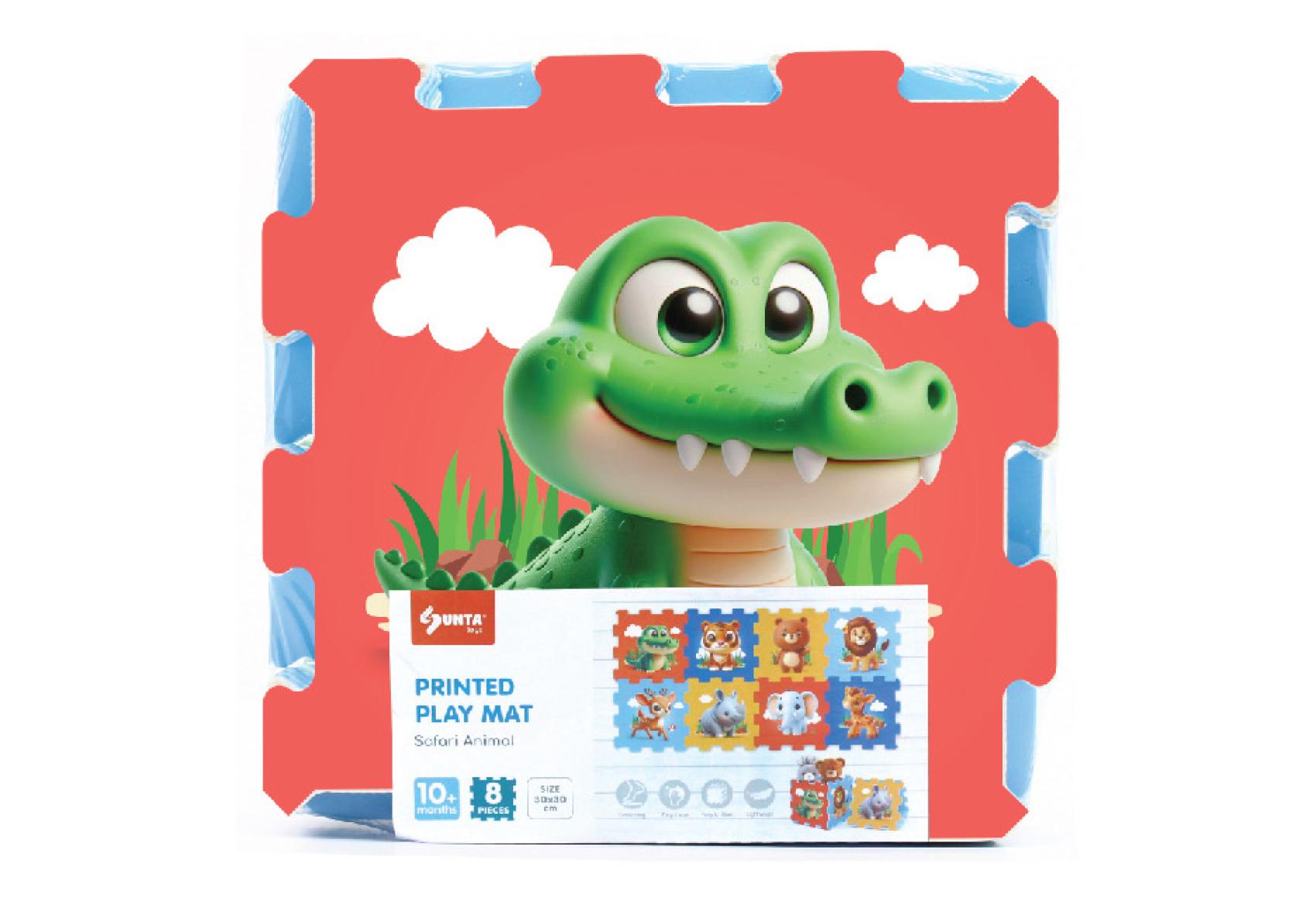 Pěnové puzzle zvířátka zoo 30x30x1cm 8ks ve fólii 10m+