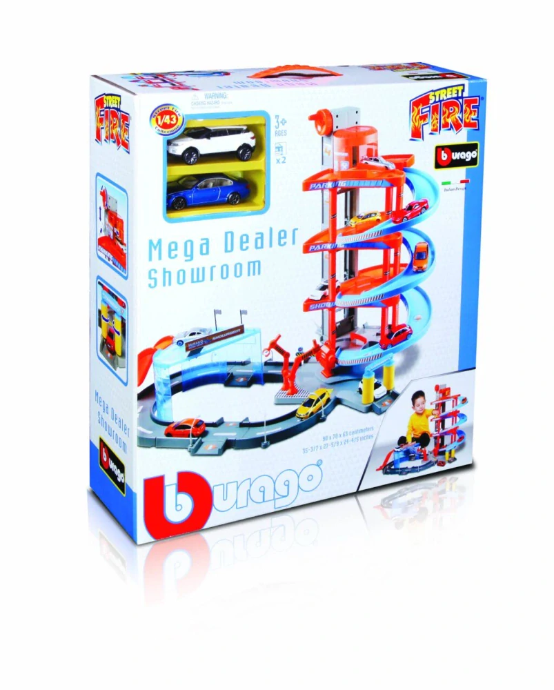 Bburago garáž Street Fire - Mega Dealer Showroom