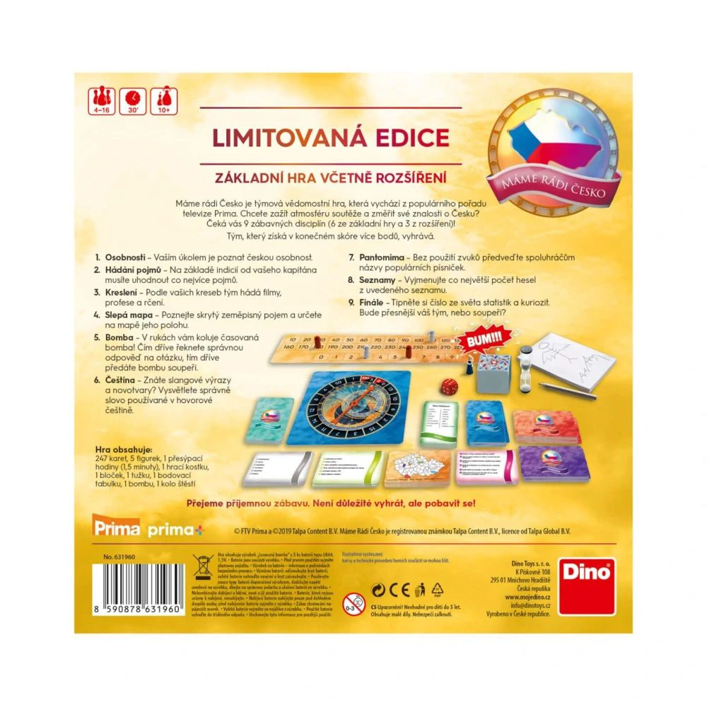 Máme rádi Česko Limitovaná edice rodinná společenská hra