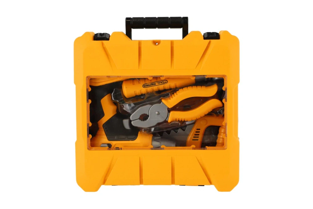 Sada nářadí plast s aku vrtačkou 16x17cm na baterie se zvukem v plastovém boxu 26x25x9cm