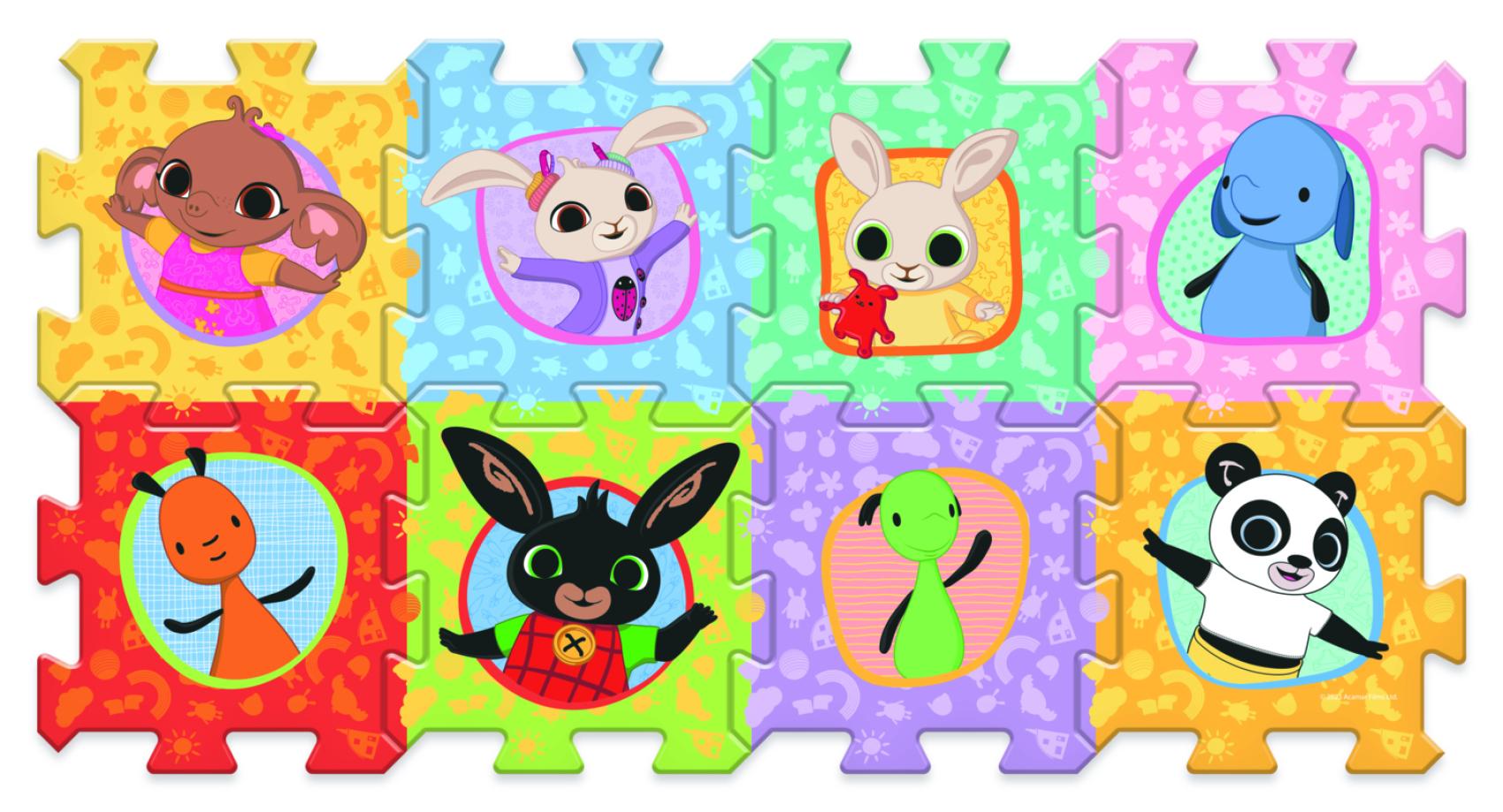 Pěnové puzzle Bing Bunny 32x32x1,5cm 8ks ve fólii 0m+