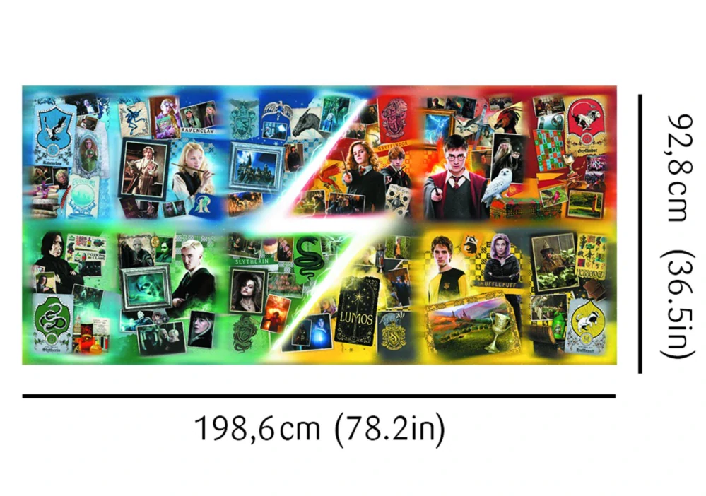 Puzzle Harry Potter Domy v Bradavicích 9000 dílků + plakát v krabici 45x24x21cm