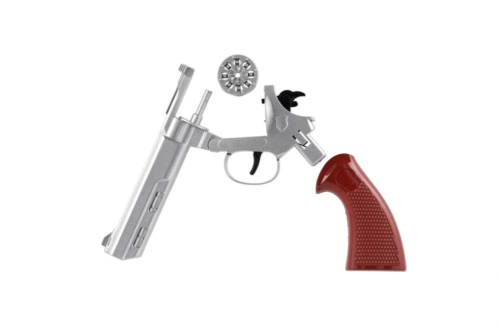 Revolver/Pistole na kapsle 8 ran kov 22cm na kartě