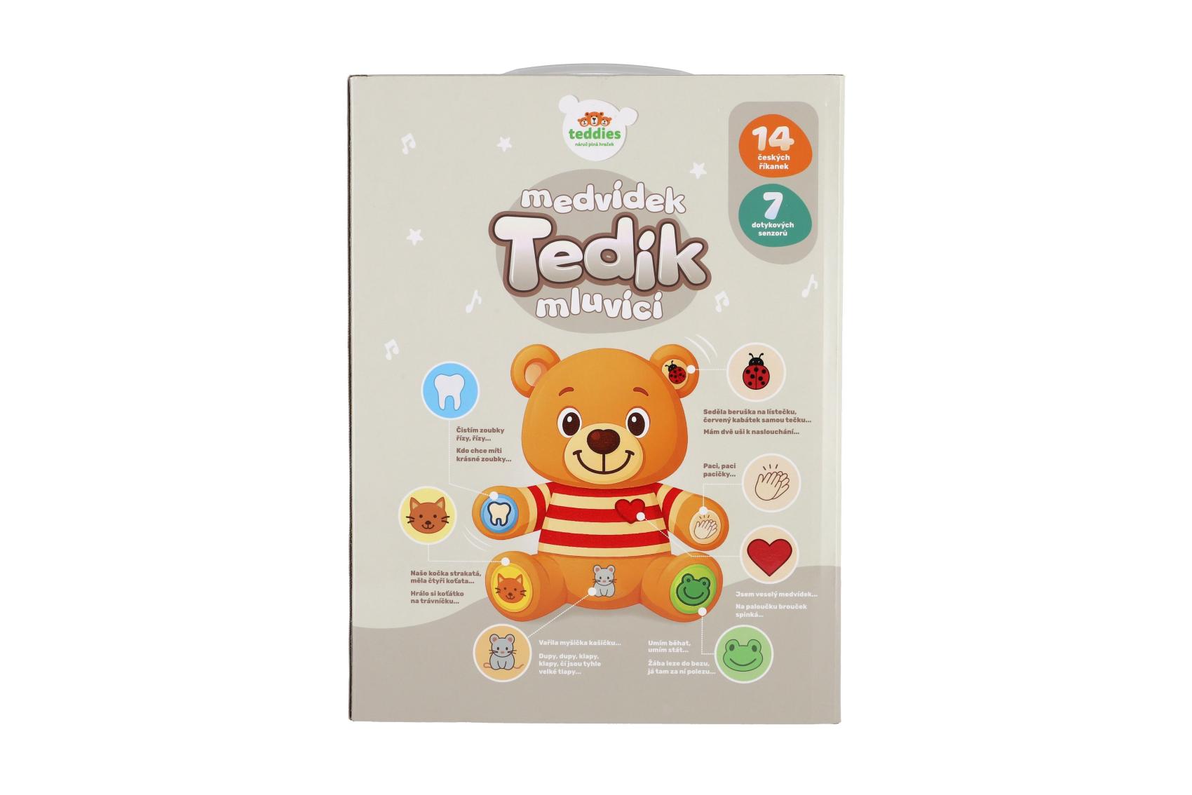 Medvěd Tedík česky mluvící plyš 22x25cm na baterie v krabici 12m+