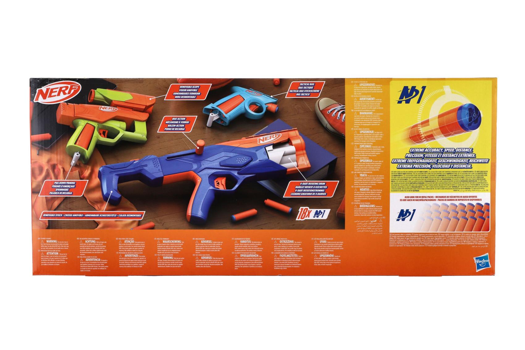 Sada Nerf N Series: Gear up + 18 pěnových nábojů v krabici 61x26x7cm