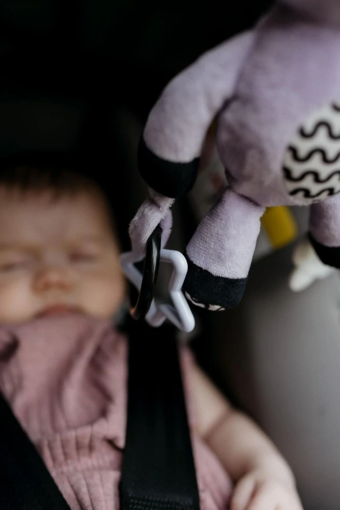 Zajíček/Zajíc babyted chrastítko plyš 30cm závěs na postýlku/kočárek na kartě v sáčku 0m+