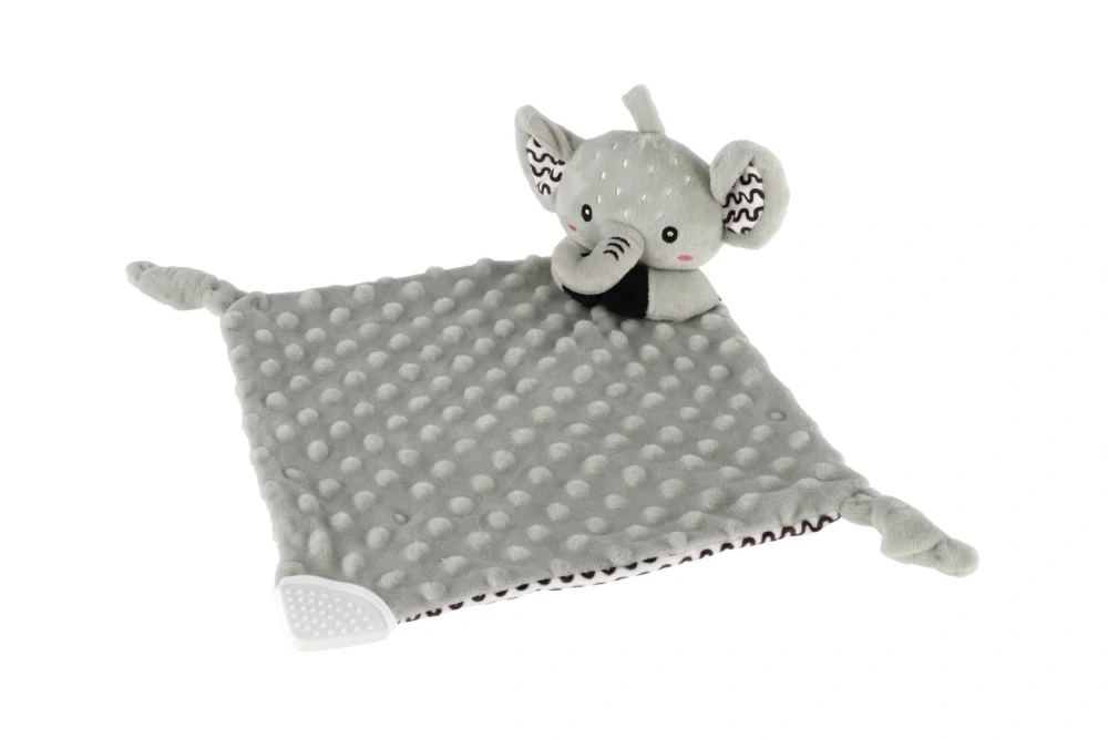 Slon usínáček babyted kousátko, chrastítko plyš 25x25cm na kartě v sáčku 0m+