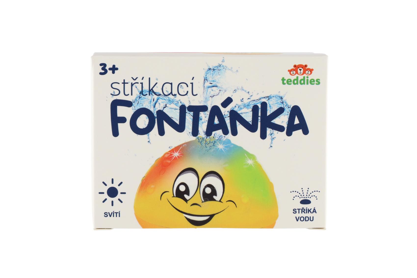 Hračka do vody Fontánka stříkací plast 10cm červená na baterie se světlem v krabičce 11x11x8cm