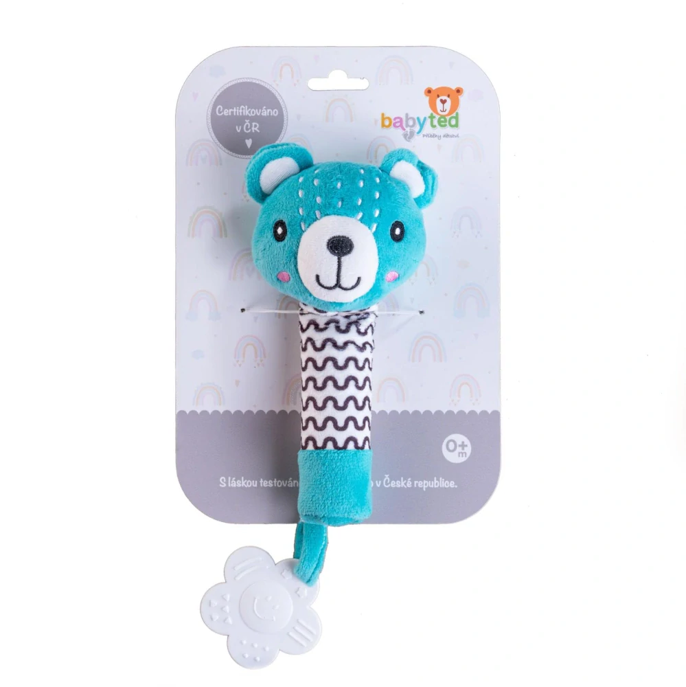 Medvídek babyted pískátko/kousátko medvěd plyš 25cm na kartě v sáčku 0m+