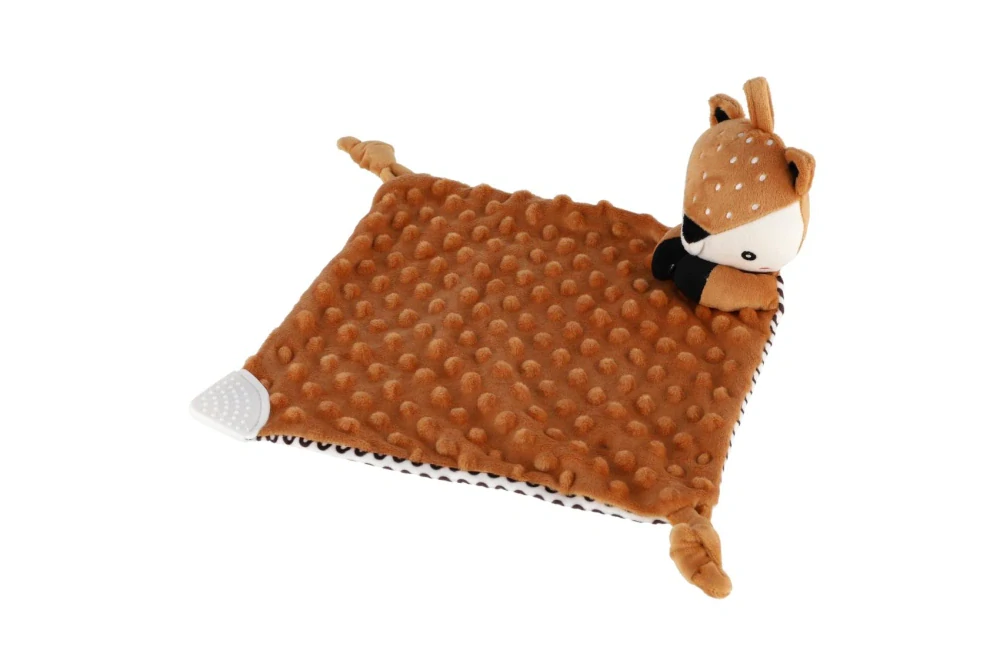 Srneček usínáček babyted, kousátko, chrastítko plyš 25x25cm na kartě v sáčku 0m+