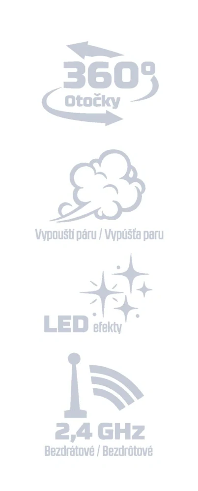 Gorila RC vypouštějící páru plast 24cm 2,4GHz na bat. + dobíjecí pack se světlem, zvukem v krabici