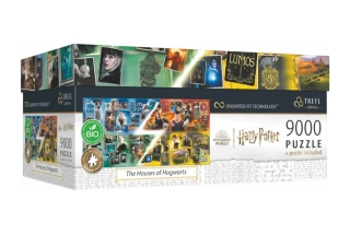 Puzzle Harry Potter Domy v Bradavicích 9000 dílků + plakát v krabici 45x24x21cm