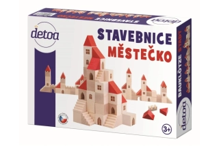 Stavebnice kostky 2,5cm dřevo městečko 100 dílků