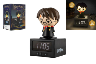Budík Harry Potter 17cm na baterie se světlem se zvukem v krabici 13x18x11cm