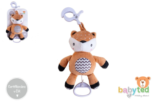 Srneček babyted natahovací hrací strojek plyš 30cm závěs na postýlku/kočárek